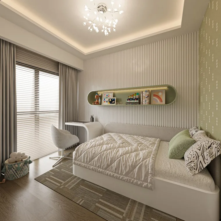 Köşe daire çocuk odası, görünüm 1