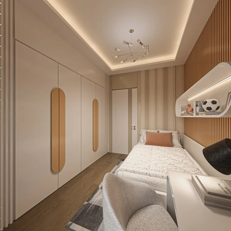Köşe daire çocuk odası, görünüm 4