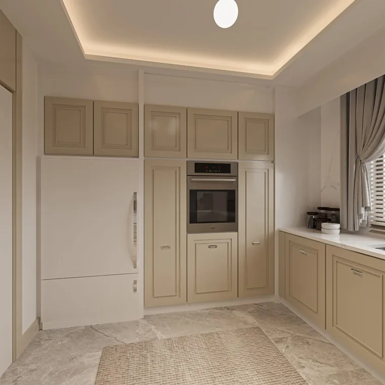 Köşe daire kapalı mutfağı, görünüm 2