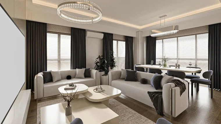 Köşe daire salonu